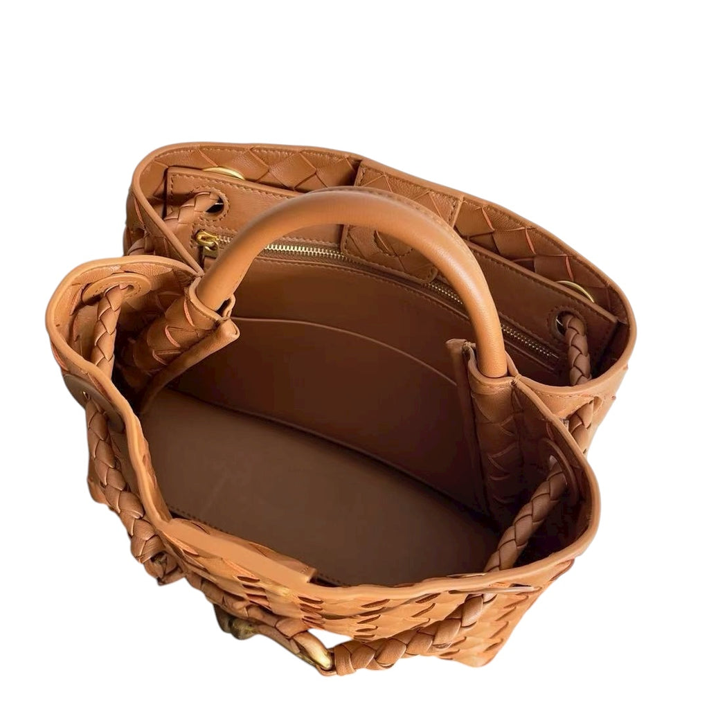 Premium Handwoven Leather Top Handle Bag