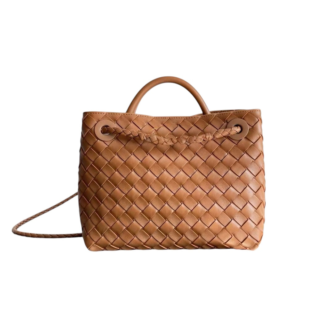 Premium Handwoven Leather Top Handle Bag