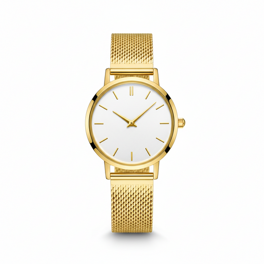 Montre Femme Luxe - Élégance Raffinée Or et Nacre