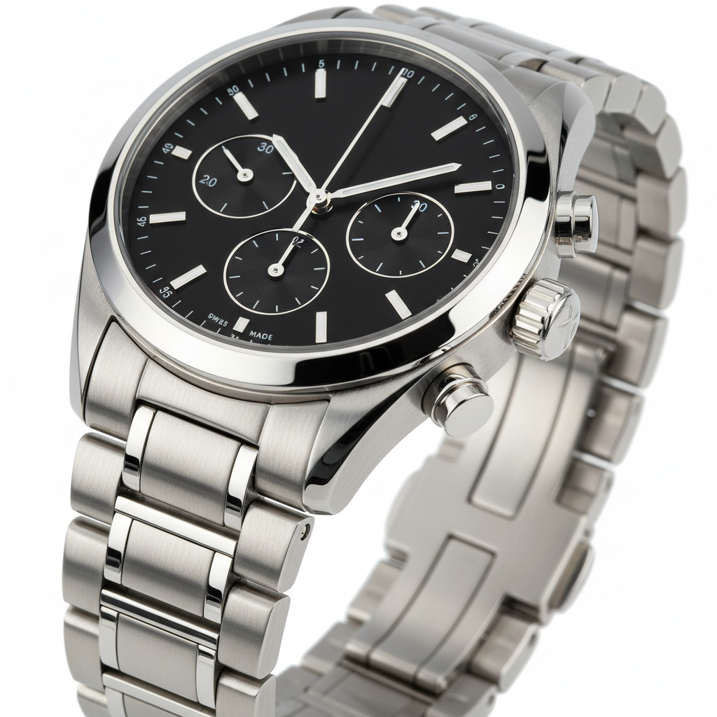 Montre Homme Luxe - Chronographe Élégant Acier Inoxydable